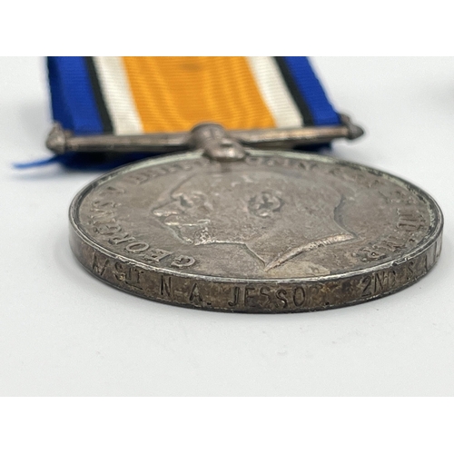 2052 - A WWI South African medal pair presented to A/Sjt. N.A. Jessop 2nd S.A.I. with printouts of associat... 