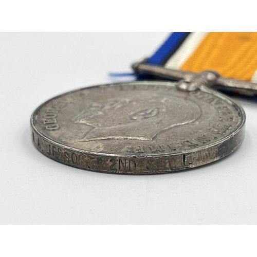 2052 - A WWI South African medal pair presented to A/Sjt. N.A. Jessop 2nd S.A.I. with printouts of associat... 