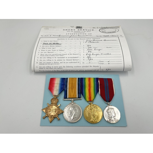 2053 - A WWI South African medal trio presented to Spr. J.H. Sprawson S.A.C.S.C. R.E. with printout of asso... 