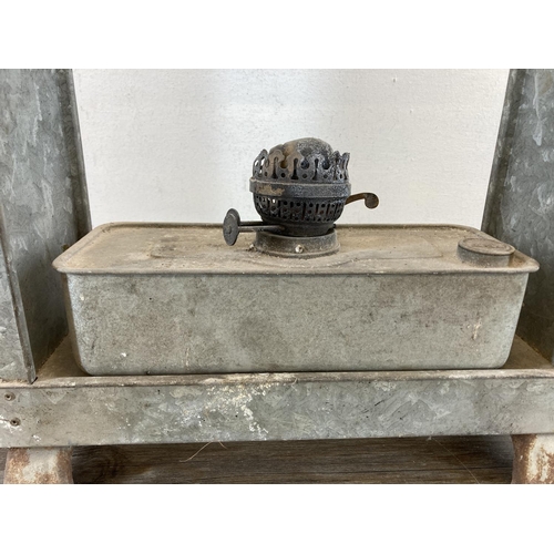 445 - A mid 20th century Eltex galvanised greenhouse heater - approx. 66cm high x 52cm wide