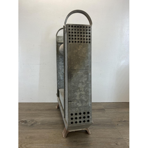 445 - A mid 20th century Eltex galvanised greenhouse heater - approx. 66cm high x 52cm wide