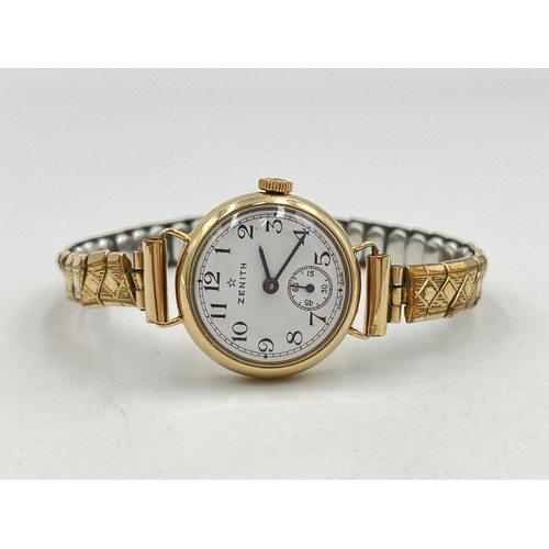 2303 - A mid 20th century hallmarked 9ct gold Zenith mechanical lady's wristwatch