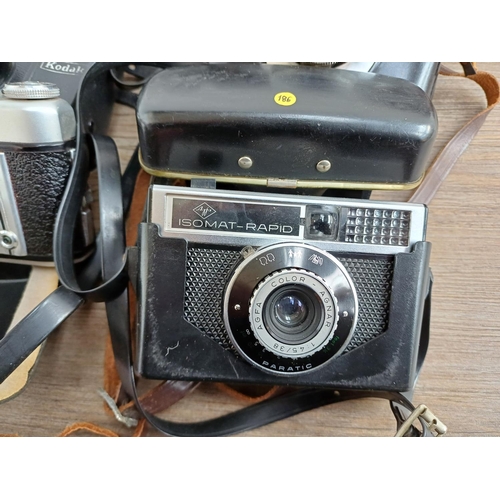 680 - A collection of vintage cameras to include King Regula IIIa 35mm viewfinder, Kodak 233, 50 and 56X I... 