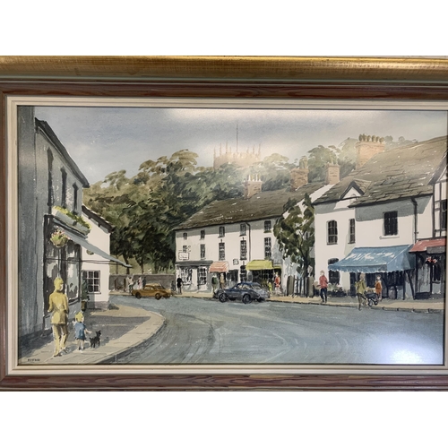 621 - A mid 20th century framed R.H. Fawkes watercolour of Prestbury, dated 1971 - approx. 59cm high x 88c... 