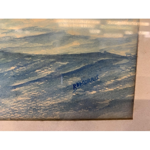 622 - A framed R.D. Morris watercolour of Hobart Star Ship - approx. 35cm high x 46cm wide