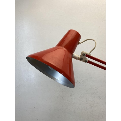 534 - A 1970s HCF of Denmark red Anglepoise desk lamp on cast iron base