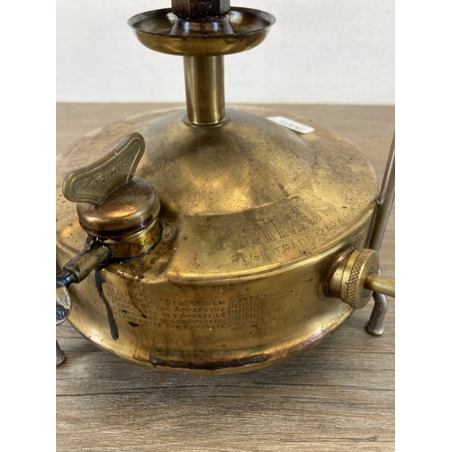 546 - An early 20th century Primus No.5 brass camping stove