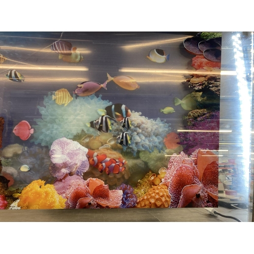 607 - A 1970s illuminated aquarium with mirror sides - approx. 98cm wide x 48cm high