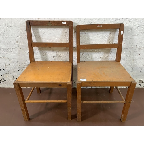 121 - Two mid 20th century Tri-ang beech child's chairs