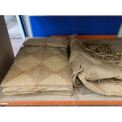 144A - A large quantity of mid 20th century seagrass carpet