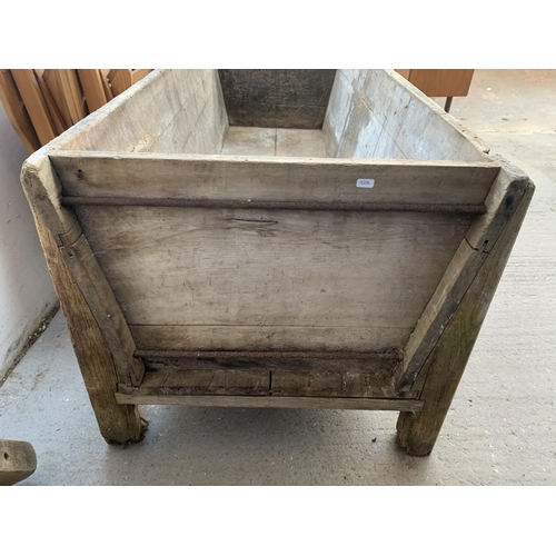 187 - A 19th century elm dough bin - approx. 65cm high x 72cm wide x 183cm long