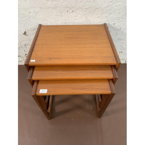 197 - A mid 20th century G Plan Quadrille teak nest of tables - approx. 49cm high x 53cm wide x 43cm deep