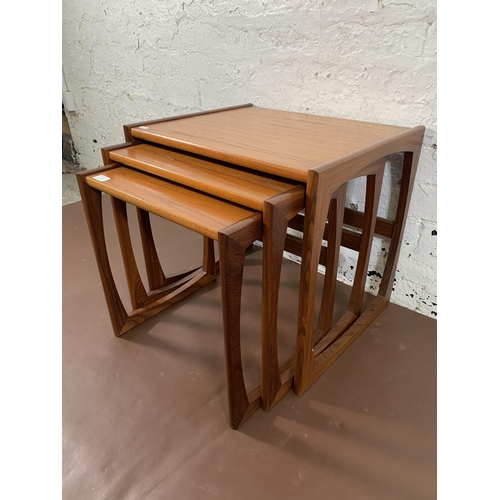 197 - A mid 20th century G Plan Quadrille teak nest of tables - approx. 49cm high x 53cm wide x 43cm deep