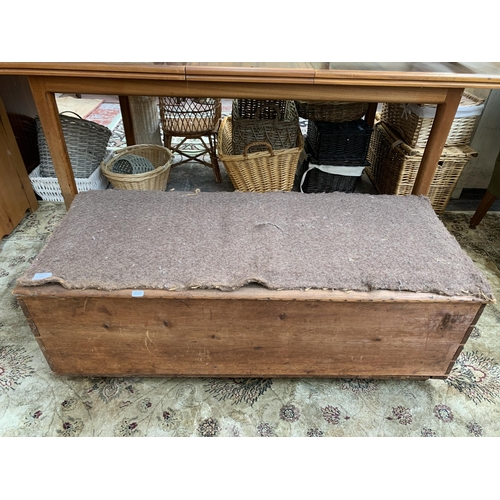 199 - A Victorian pine blanket box - approx. 39cm high x 113cm wide x 48cm deep