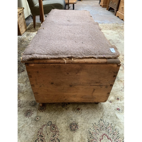 199 - A Victorian pine blanket box - approx. 39cm high x 113cm wide x 48cm deep