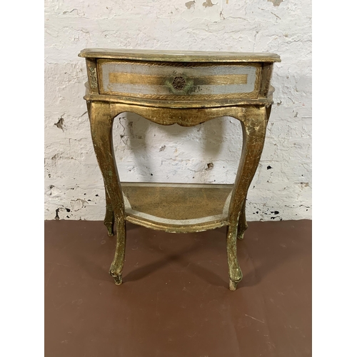 214 - A modern Italian Florentine painted and gilded side table - approx. 64cm high x 53cm wide x 32cm dee... 