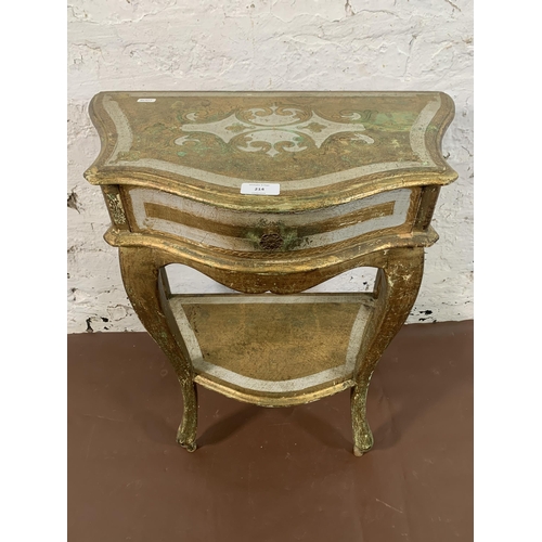 214 - A modern Italian Florentine painted and gilded side table - approx. 64cm high x 53cm wide x 32cm dee... 