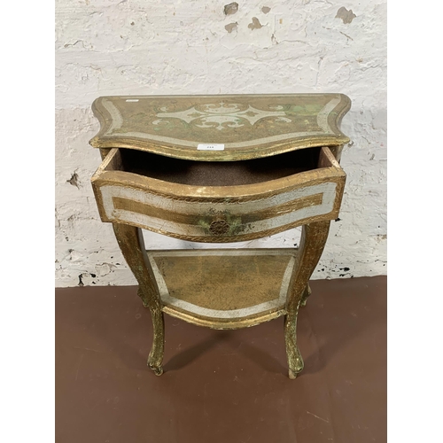 214 - A modern Italian Florentine painted and gilded side table - approx. 64cm high x 53cm wide x 32cm dee... 