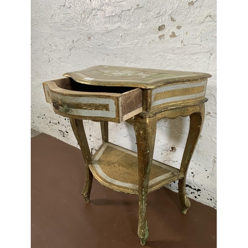 214 - A modern Italian Florentine painted and gilded side table - approx. 64cm high x 53cm wide x 32cm dee... 