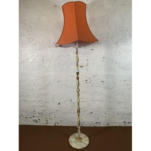 225 - An onyx and gilt metal standard lamp - approx. 171cm high