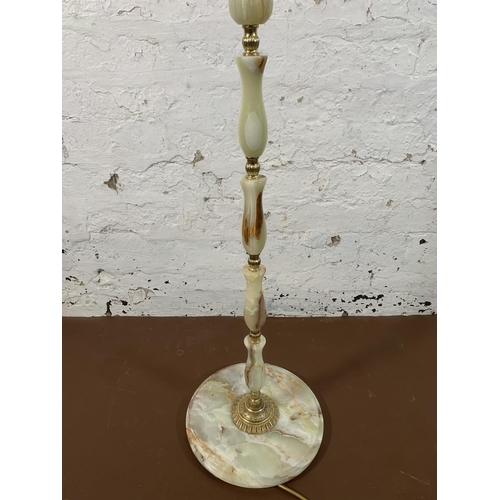 225 - An onyx and gilt metal standard lamp - approx. 171cm high