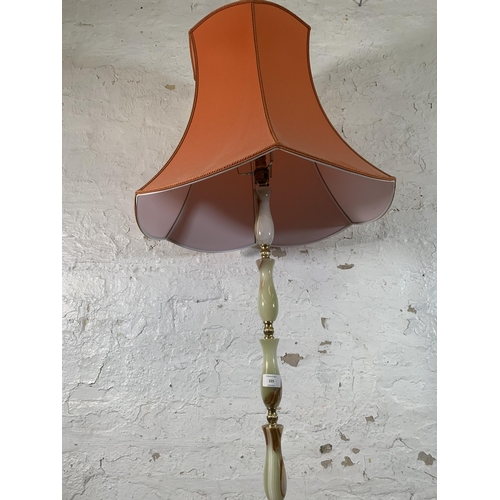 225 - An onyx and gilt metal standard lamp - approx. 171cm high