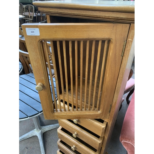 229 - An Indian hardwood cabinet - approx. 141cm high x 42cm wide x 28cm deep