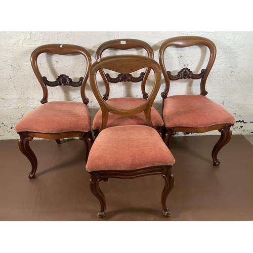 230 - Four Victorian mahogany balloon back dining chairs