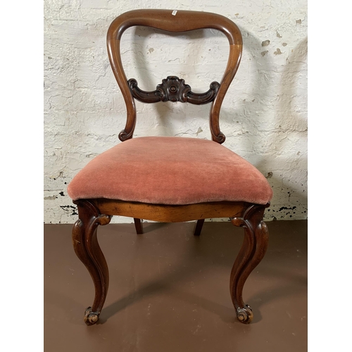 230 - Four Victorian mahogany balloon back dining chairs