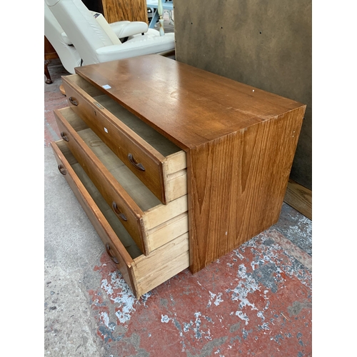 234 - A mid 20th century Staples Ladderax teak wall system chest of drawers - approx. 47cm high x 89cm wid... 