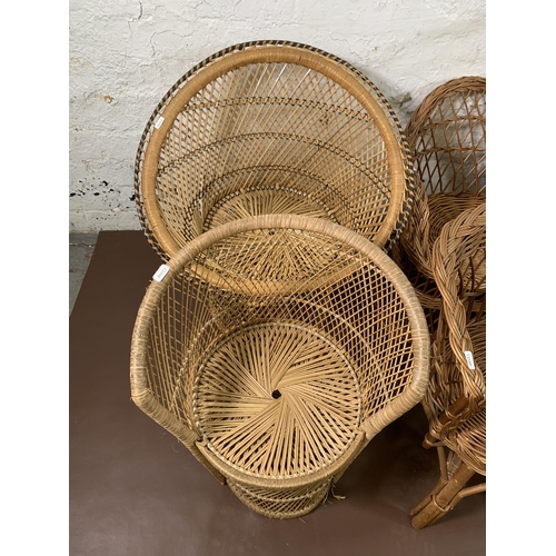 235 - Nine pieces of wicker child's furniture