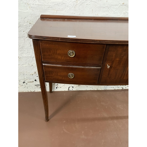 276 - An Edwardian mahogany bow fronted sideboard - approx. 78cm high x 106cm wide x 44cm deep