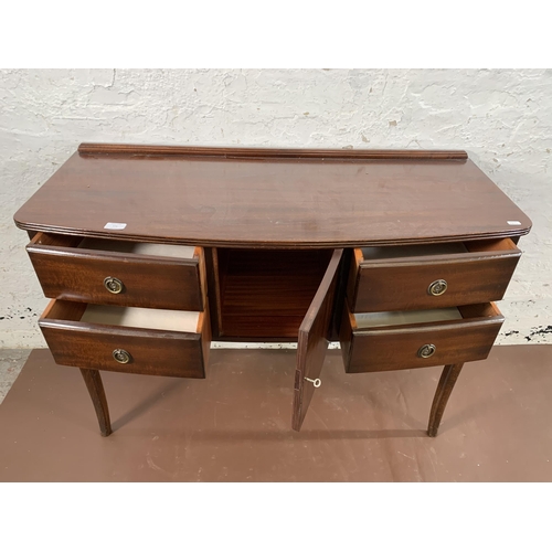 276 - An Edwardian mahogany bow fronted sideboard - approx. 78cm high x 106cm wide x 44cm deep