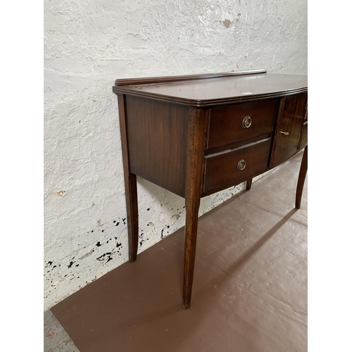 276 - An Edwardian mahogany bow fronted sideboard - approx. 78cm high x 106cm wide x 44cm deep