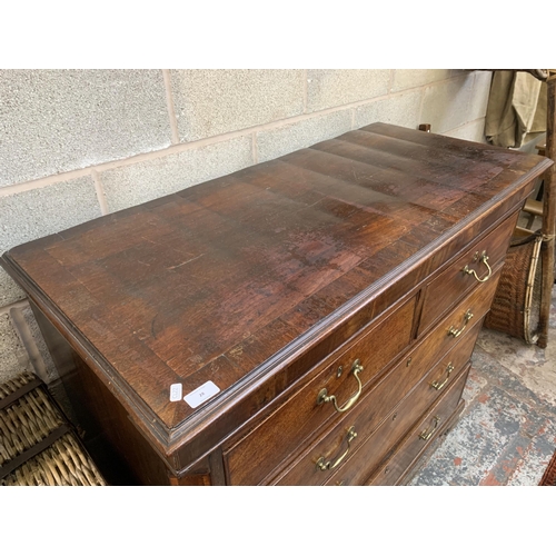 28 - A George III inlaid mahogany chest of drawers - approx. 109cm high x 121cm wide x 54cm deep