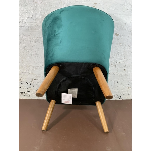 300C - A Dunelm green fabric upholstered bedroom chair