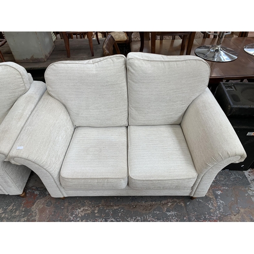 300F - A Marks & Spencer Balfour beige fabric upholstered two seater sofa - approx. 102cm high x 160cm wide... 