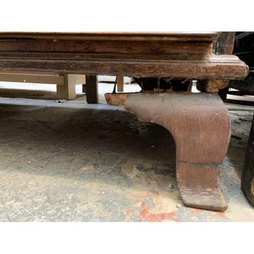 58 - A George III mahogany bureau on bracket supports - approx. 108cm high x 112cm wide x 54cm deep