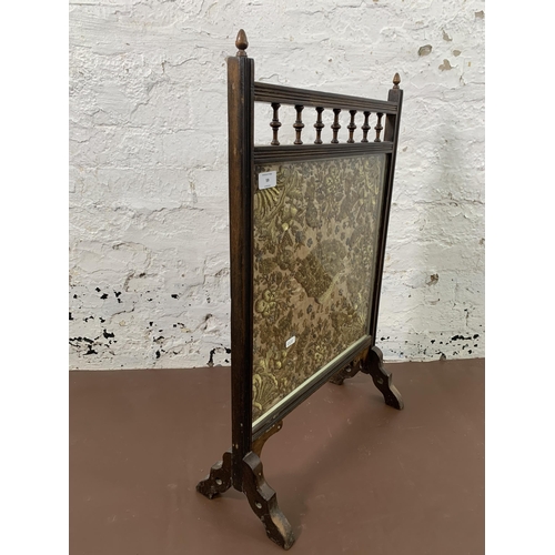 59 - An early 20th century beech framed embroidered fire screen - approx. 72cm high x 48cm wide