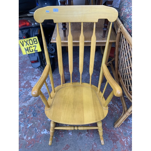 78 - A modern beech rocking chair