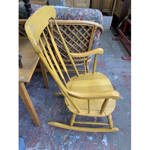 78 - A modern beech rocking chair