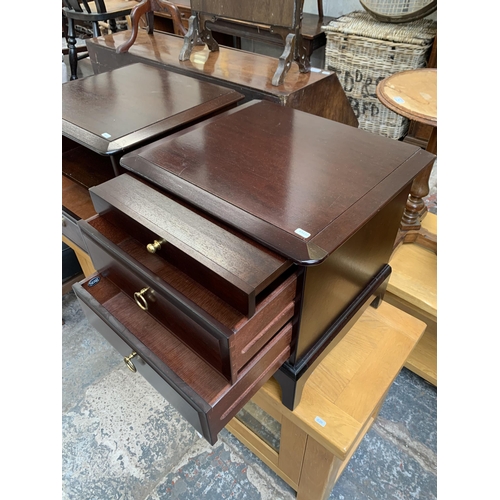 91 - Two Stag Minstrel mahogany bedside cabinets