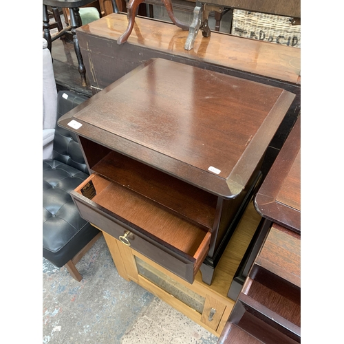 91 - Two Stag Minstrel mahogany bedside cabinets