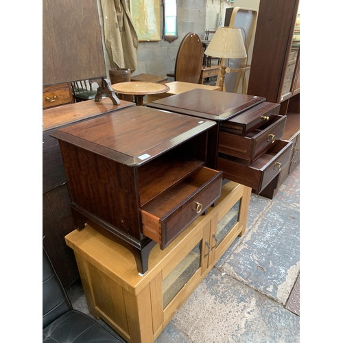 91 - Two Stag Minstrel mahogany bedside cabinets