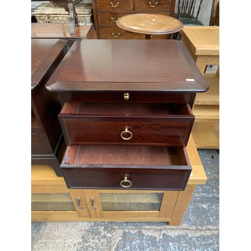 91 - Two Stag Minstrel mahogany bedside cabinets