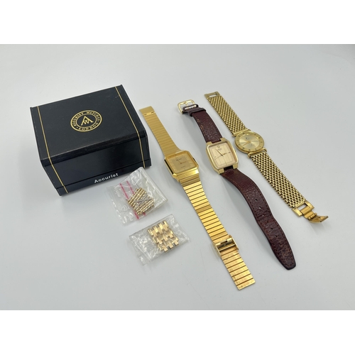 2283 - Three quartz wristwatches, one boxed Accurist, one Seiko and one Jowissa