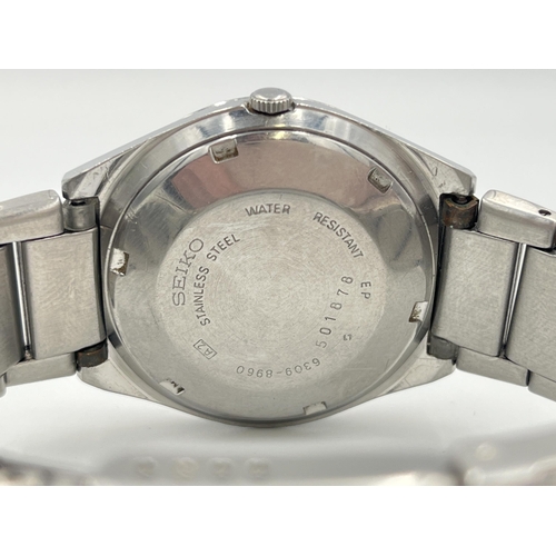 2284 - A vintage Seiko 5 automatic 36mm men's wristwatch with day/date function - ref. 6309-8960