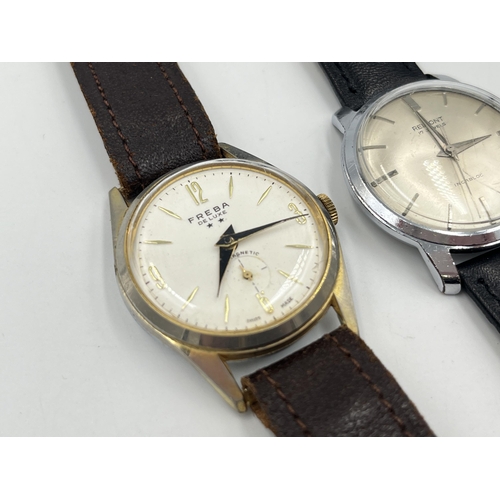 2287 - Two mid 20th century mechanical men's wristwatches, one Freba DeLuxe and one Reliont Incabloc