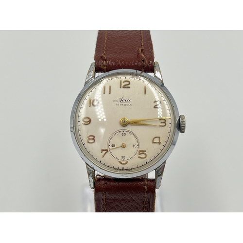 2292 - A mid 20th century Avia 15 jewels mechanical men's wristwatch