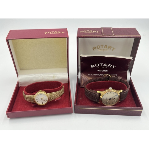 2295 - Two boxed Rotary wristwatches, one mid 20th century mechanical field watch and one quartz LB03004/02